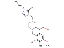 2-{1-(4-methoxy-2,3-dimethylbenzyl)-4-[(5-methyl-1-propyl-1H-pyrazol-4-yl)methyl]-2-piperazinyl}ethanol