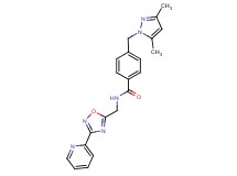 4-[(3,5-dimethyl-1H-pyrazol-1-yl)methyl]-N-{[3-(2-pyridinyl)-1,2,4-oxadiazol-5-yl]methyl}benzamide