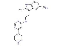 2-methyl-3-{2-[(6-piperidin-4-ylpyrimidin-4-yl)amino]ethyl}-1H-indole-5-carbonitrile
