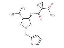 N~1~-[rel-(3R,4S)-1-(2-furylmethyl)-4-isopropyl-3-pyrrolidinyl]-1,1-cyclopropanedicarboxamide hydrochloride