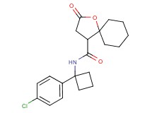 N-[1-(4-chlorophenyl)cyclobutyl]-2-oxo-1-oxaspiro[4.5]decane-4-carboxamide