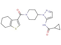N-{1-[1-(4,5,6,7-tetrahydro-1-benzothien-3-ylcarbonyl)-4-piperidinyl]-1H-pyrazol-5-yl}cyclopropanecarboxamide