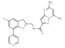 N-{[5-chloro-7-(4-pyridinyl)-2,3-dihydro-1-benzofuran-2-yl]methyl}-5,7-dimethylpyrazolo[1,5-a]pyrimidine-2-carboxamide