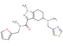 N-(2-furylmethyl)-N,1-dimethyl-5-[methyl(1,3-thiazol-4-ylmethyl)amino]-4,5,6,7-tetrahydro-1H-indazole-3-carboxamide