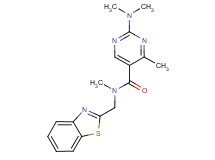 N-(1,3-benzothiazol-2-ylmethyl)-2-(dimethylamino)-N,4-dimethyl-5-pyrimidinecarboxamide
