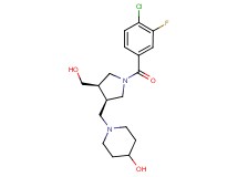 1-{[(3R*,4R*)-1-(4-chloro-3-fluorobenzoyl)-4-(hydroxymethyl)pyrrolidin-3-yl]methyl}piperidin-4-ol