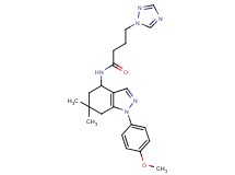 N-[1-(4-methoxyphenyl)-6,6-dimethyl-4,5,6,7-tetrahydro-1H-indazol-4-yl]-4-(1H-1,2,4-triazol-1-yl)butanamide