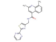 2,8-dimethyl-N-[(2-pyrimidin-2-yl-1,3-thiazol-4-yl)methyl]quinoline-4-carboxamide