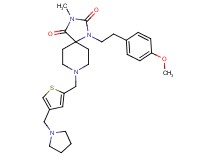 1-[2-(4-methoxyphenyl)ethyl]-3-methyl-8-{[4-(1-pyrrolidinylmethyl)-2-thienyl]methyl}-1,3,8-triazaspiro[4.5]decane-2,4-dione