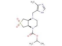 isopropyl (4aS*,7aR*)-4-[(4-methyl-1H-imidazol-5-yl)methyl]hexahydrothieno[3,4-b]pyrazine-1(2H)-carboxylate 6,6-dioxide