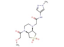 2-[(4aS*,7aR*)-4-(methoxyacetyl)-6,6-dioxidohexahydrothieno[3,4-b]pyrazin-1(2H)-yl]-N-(1-methyl-1H-pyrazol-4-yl)acetamide