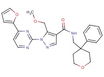 1-[4-(2-furyl)-2-pyrimidinyl]-5-(methoxymethyl)-N-[(4-phenyltetrahydro-2H-pyran-4-yl)methyl]-1H-pyrazole-4-carboxamide