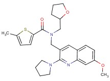 N-{[7-methoxy-2-(1-pyrrolidinyl)-3-quinolinyl]methyl}-5-methyl-N-(tetrahydro-2-furanylmethyl)-2-thiophenecarboxamide