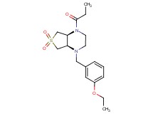 (4aS*,7aR*)-1-(3-ethoxybenzyl)-4-propionyloctahydrothieno[3,4-b]pyrazine 6,6-dioxide