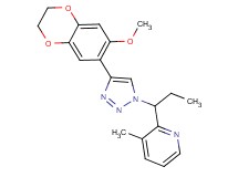 2-{1-[4-(7-methoxy-2,3-dihydro-1,4-benzodioxin-6-yl)-1H-1,2,3-triazol-1-yl]propyl}-3-methylpyridine