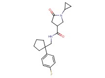 1-cyclopropyl-N-{[1-(4-fluorophenyl)cyclopentyl]methyl}-5-oxo-3-pyrrolidinecarboxamide