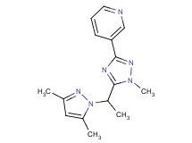 3-{5-[1-(3,5-dimethyl-1H-pyrazol-1-yl)ethyl]-1-methyl-1H-1,2,4-triazol-3-yl}pyridine