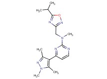 N-[(5-isopropyl-1,2,4-oxadiazol-3-yl)methyl]-N-methyl-4-(1,3,5-trimethyl-1H-pyrazol-4-yl)pyrimidin-2-amine
