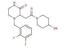 4-(2,3-difluorobenzyl)-3-[2-(4-hydroxy-1-piperidinyl)-2-oxoethyl]-2-piperazinone