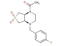 (4aR*,7aS*)-1-acetyl-4-(4-fluorobenzyl)octahydrothieno[3,4-b]pyrazine 6,6-dioxide
