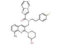 N-[2-(4-fluorophenyl)ethyl]-N-{[2-(3-hydroxy-1-piperidinyl)-8-methyl-3-quinolinyl]methyl}imidazo[1,2-a]pyridine-2-carboxamide