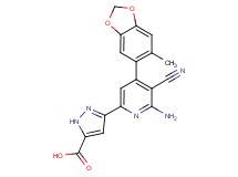 3-[6-amino-5-cyano-4-(6-methyl-1,3-benzodioxol-5-yl)pyridin-2-yl]-1H-pyrazole-5-carboxylic acid