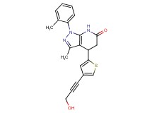 4-[4-(3-hydroxyprop-1-yn-1-yl)-2-thienyl]-3-methyl-1-(2-methylphenyl)-1,4,5,7-tetrahydro-6H-pyrazolo[3,4-b]pyridin-6-one