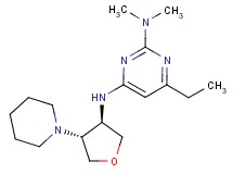 6-ethyl-N~2~,N~2~-dimethyl-N~4~-[(3R*,4R*)-4-piperidin-1-yltetrahydrofuran-3-yl]pyrimidine-2,4-diamine