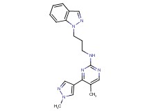 N-[3-(1H-indazol-1-yl)propyl]-5-methyl-4-(1-methyl-1H-pyrazol-4-yl)pyrimidin-2-amine