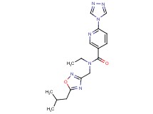 N-ethyl-N-[(5-isobutyl-1,2,4-oxadiazol-3-yl)methyl]-6-(4H-1,2,4-triazol-4-yl)nicotinamide