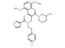 N-[2-(4-fluorophenyl)ethyl]-N-{[2-(3-hydroxy-1-piperidinyl)-5,8-dimethoxy-3-quinolinyl]methyl}-3-furamide