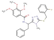 N-(1-{5-[(2-fluorobenzyl)thio]-4-methyl-4H-1,2,4-triazol-3-yl}-2-phenylethyl)-2,3,4-trimethoxybenzamide
