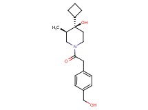 (3R*,4R*)-4-cyclobutyl-1-{[4-(hydroxymethyl)phenyl]acetyl}-3-methyl-4-piperidinol