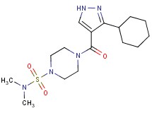 4-[(3-cyclohexyl-1H-pyrazol-4-yl)carbonyl]-N,N-dimethylpiperazine-1-sulfonamide