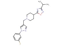 1-{[1-(3-fluorophenyl)-1H-pyrazol-4-yl]methyl}-4-(3-isopropyl-1,2,4-oxadiazol-5-yl)piperidine