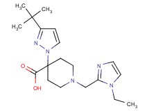 4-(3-tert-butyl-1H-pyrazol-1-yl)-1-[(1-ethyl-1H-imidazol-2-yl)methyl]piperidine-4-carboxylic acid