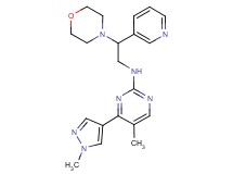5-methyl-4-(1-methyl-1H-pyrazol-4-yl)-N-[2-(4-morpholinyl)-2-(3-pyridinyl)ethyl]-2-pyrimidinamine