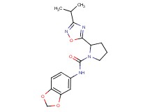 N-1,3-benzodioxol-5-yl-2-(3-isopropyl-1,2,4-oxadiazol-5-yl)-1-pyrrolidinecarboxamide