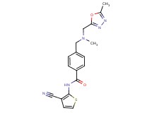 N-(3-cyano-2-thienyl)-4-({methyl[(5-methyl-1,3,4-oxadiazol-2-yl)methyl]amino}methyl)benzamide