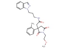 N-[3-(1H-indazol-1-yl)propyl]-2-[1-(2-methoxyethyl)-3-(2-methylphenyl)-2,5-dioxo-3-pyrrolidinyl]acetamide