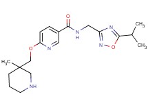 N-[(5-isopropyl-1,2,4-oxadiazol-3-yl)methyl]-6-[(3-methyl-3-piperidinyl)methoxy]nicotinamide