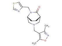 (1S*,5R*)-3-[(3,5-dimethyl-4-isoxazolyl)methyl]-6-(1,3-thiazol-4-ylmethyl)-3,6-diazabicyclo[3.2.2]nonan-7-one