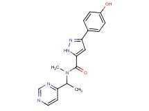 3-(4-hydroxyphenyl)-N-methyl-N-[1-(4-pyrimidinyl)ethyl]-1H-pyrazole-5-carboxamide