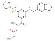 methyl N-[3-[(2,3-dihydro-1-benzofuran-5-ylmethyl)amino]-5-(1-pyrrolidinylsulfonyl)benzoyl]-N-methylglycinate