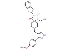 3-(2,3-dihydro-1H-inden-2-yl)-1-ethyl-8-{[3-(4-methoxyphenyl)-1H-pyrazol-4-yl]methyl}-1,3,8-triazaspiro[4.5]decane-2,4-dione