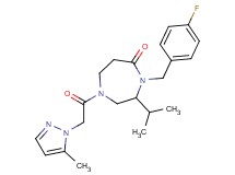 4-(4-fluorobenzyl)-3-isopropyl-1-[(5-methyl-1H-pyrazol-1-yl)acetyl]-1,4-diazepan-5-one