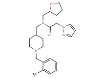 N-{[1-(2-methylbenzyl)-4-piperidinyl]methyl}-2-(1H-pyrazol-1-yl)-N-(tetrahydro-2-furanylmethyl)acetamide