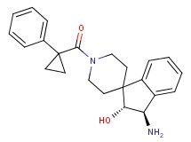 (2R*,3R*)-3-amino-1'-[(1-phenylcyclopropyl)carbonyl]-2,3-dihydrospiro[indene-1,4'-piperidin]-2-ol