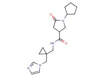 1-cyclopentyl-N-{[1-(1H-imidazol-1-ylmethyl)cyclopropyl]methyl}-5-oxo-3-pyrrolidinecarboxamide