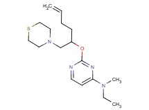 N-ethyl-N-methyl-2-{[1-(thiomorpholin-4-ylmethyl)pent-4-en-1-yl]oxy}pyrimidin-4-amine